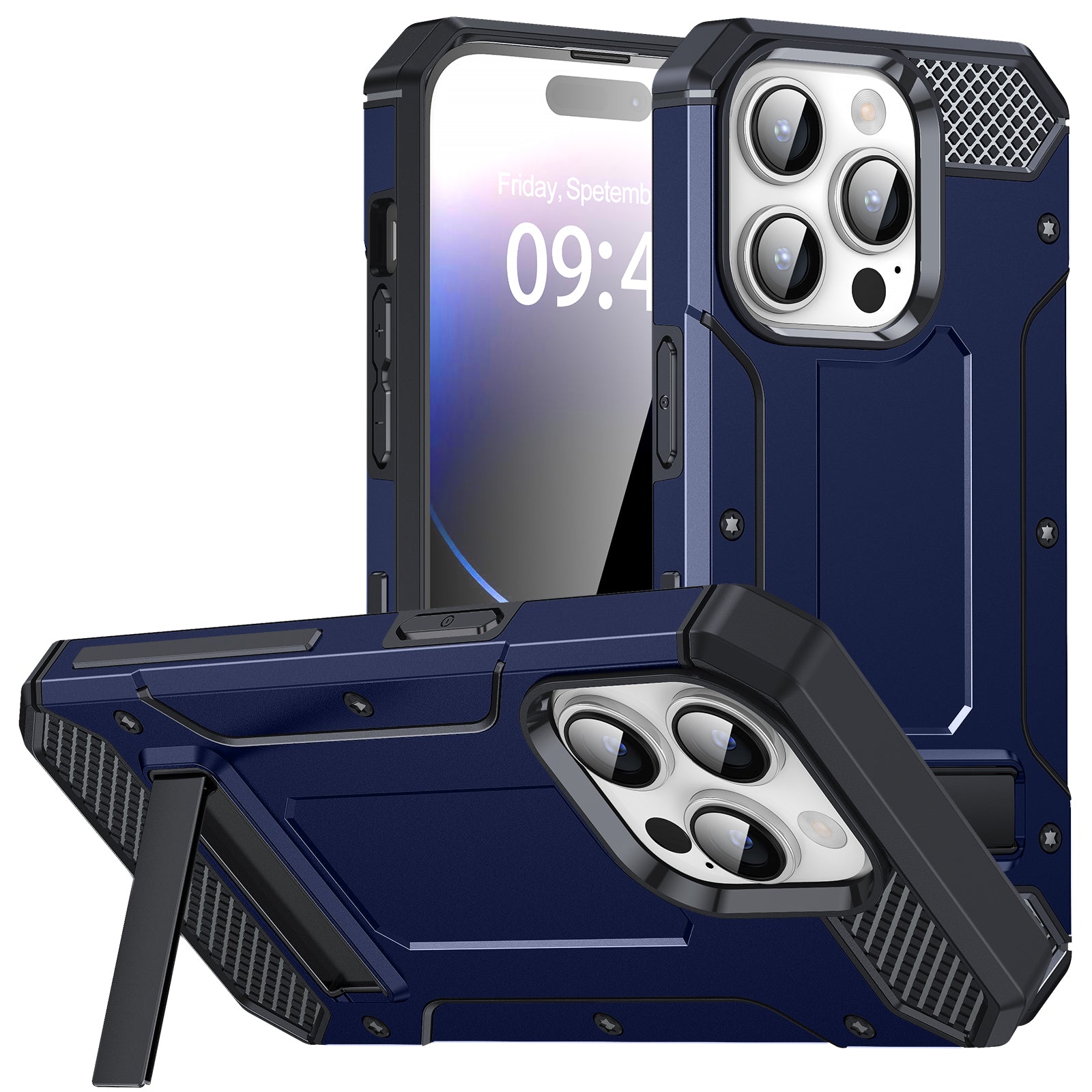 For iPhone 14 Pro Metal Kickstand TPU PC Phone Case Drop-proof Phone Cover For iPhone 14 Pro Metal Kickstand TPU PC Phone Case Drop-proof Phone Cover